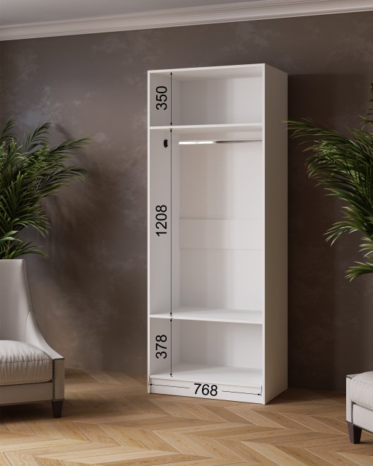 Шкаф Ларс 80 с зеркалом белый