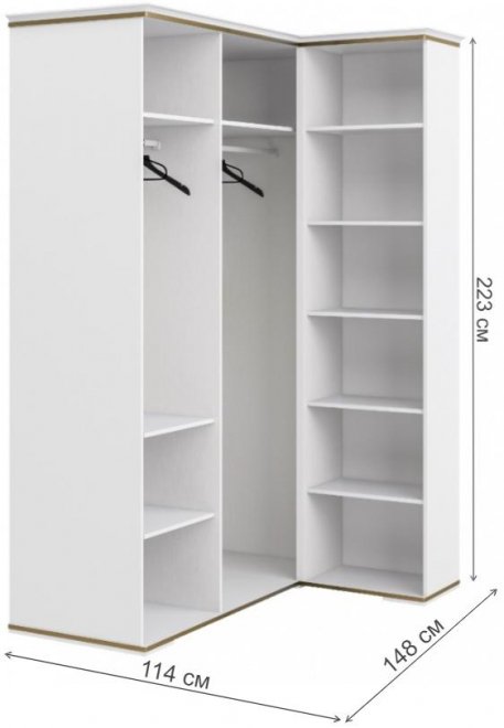 Шкаф Либерти МН-313-07 белый / белый глянец