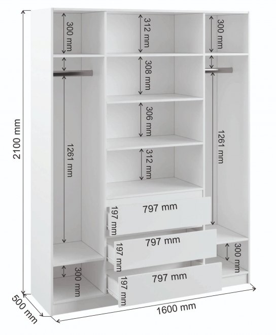 Шкаф Мадера ЛДСП графит новый