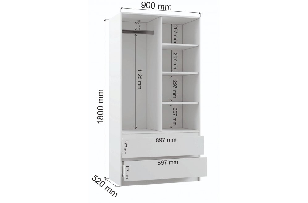 Шкаф Мадера Ш1800 ЛДСП сонома