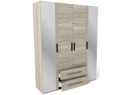 Шкаф Мале четырехдверный дуб галифакс белый 