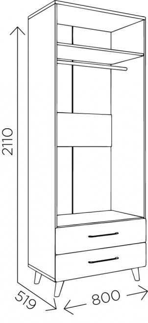 Шкаф Мариус М-01 дуб баррик / белый матовый