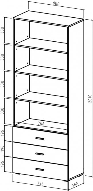 Шкаф Мартин-5 бельевой белый