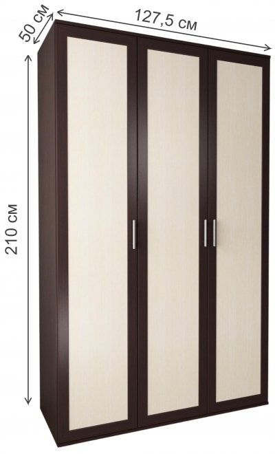 Шкаф Мебелайн-12 правый венге / дуб молочный