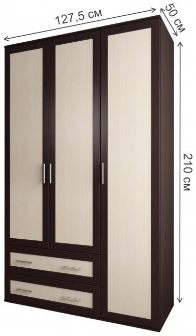 Шкаф Мебелайн-18 левый венге / дуб молочный