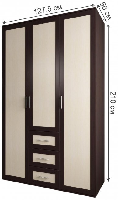 Шкаф Мебелайн-20 левый венге / дуб молочный