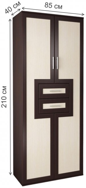 Шкаф Мебелайн-3 венге / дуб молочный