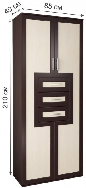 Шкаф Мебелайн-4 венге / дуб молочный