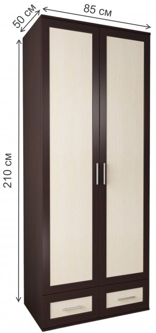 Шкаф Мебелайн-7 венге / дуб молочный