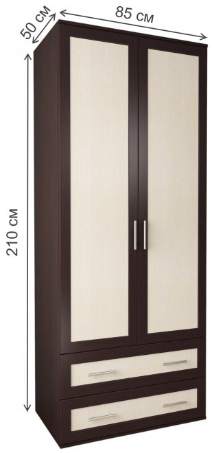 Шкаф Мебелайн-8 венге / дуб молочный