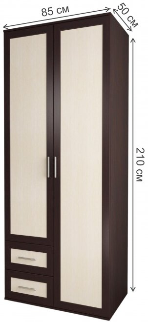 Шкаф Мебелайн-9 левый венге / дуб молочный