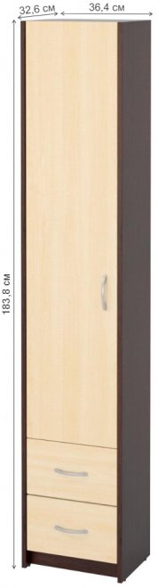 Шкаф Милана-14 левый венге / дуб молочный