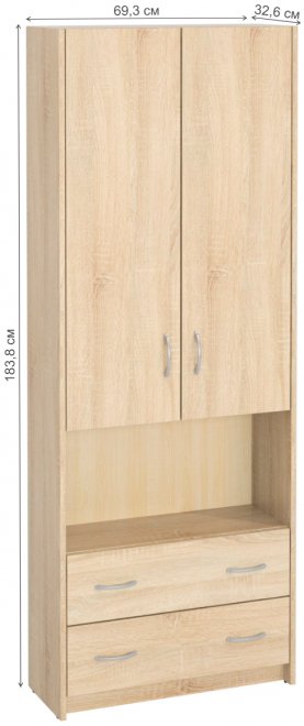 Шкаф Милана-17 дуб сонома