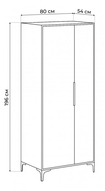 Шкаф Иадама двухстворчатый графит / графит софт