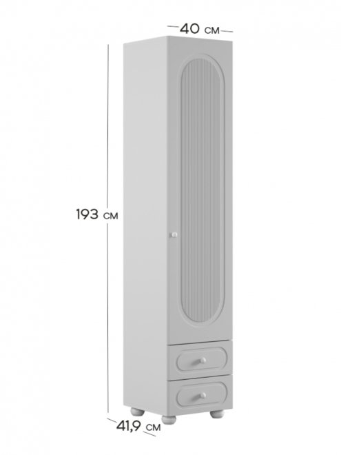 Шкаф однодверный Милана белое дерево / сакура