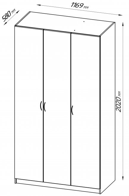 Шкаф Пегас 3 дуб венге