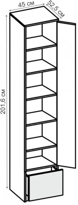 Шкаф Бриз Волна ясень светлый / шоколад