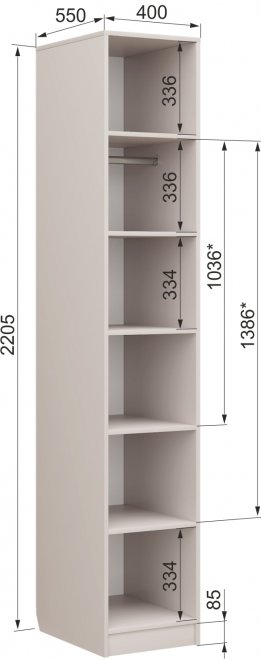 Шкаф Чарли №5.1 левый фур кашемир