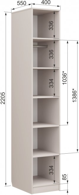 Шкаф Чарли №5.1 правый фур кашемир