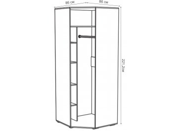 Угловой шкаф Ричард РШ-26 ясень анкор светлый