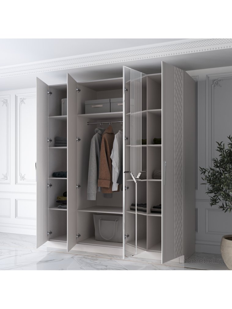 Шкаф Савелья СВЛ-01 кашемир / серебро