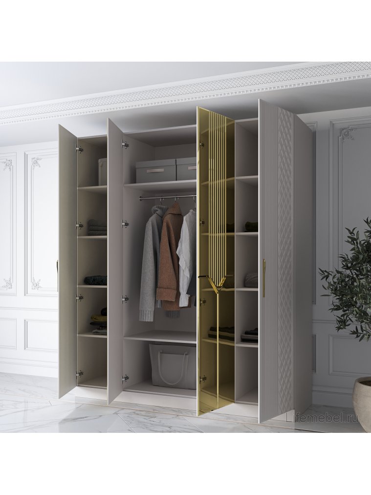 Шкаф Савелья СВЛ-01 кашемир / золото