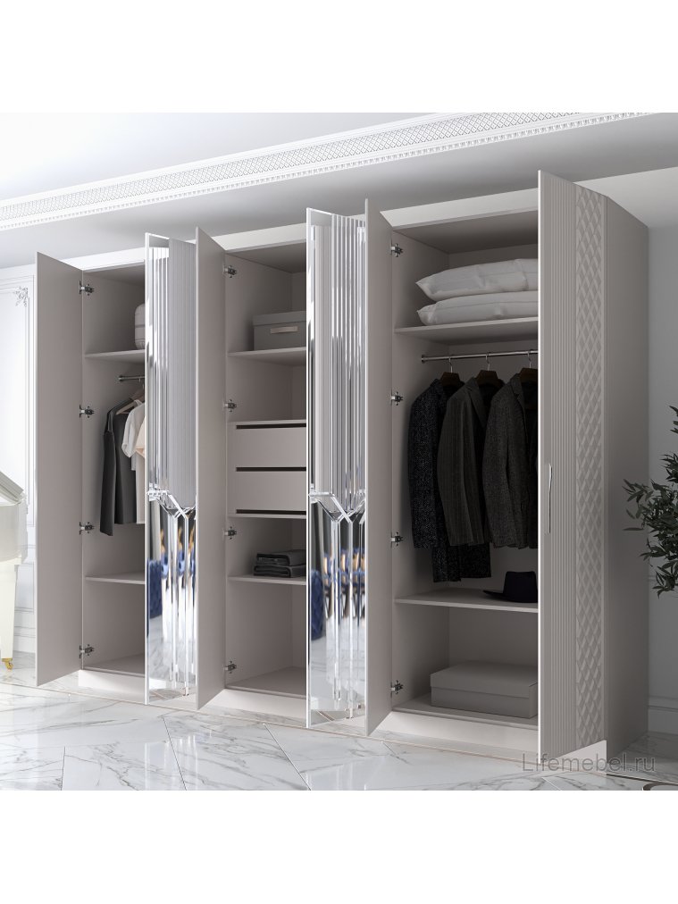 Шкаф Савелья СВЛ-02 кашемир / серебро