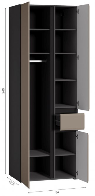 Шкаф  Сейдиль 13.18 антрацит / веллюто капучино
