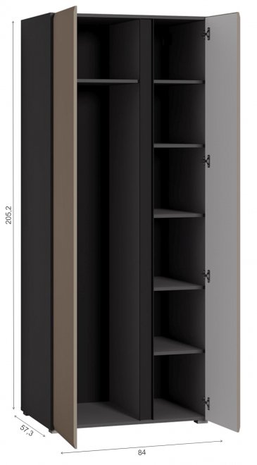 Шкаф  Сейдиль 16.367.02 антрацит / веллюто капучино