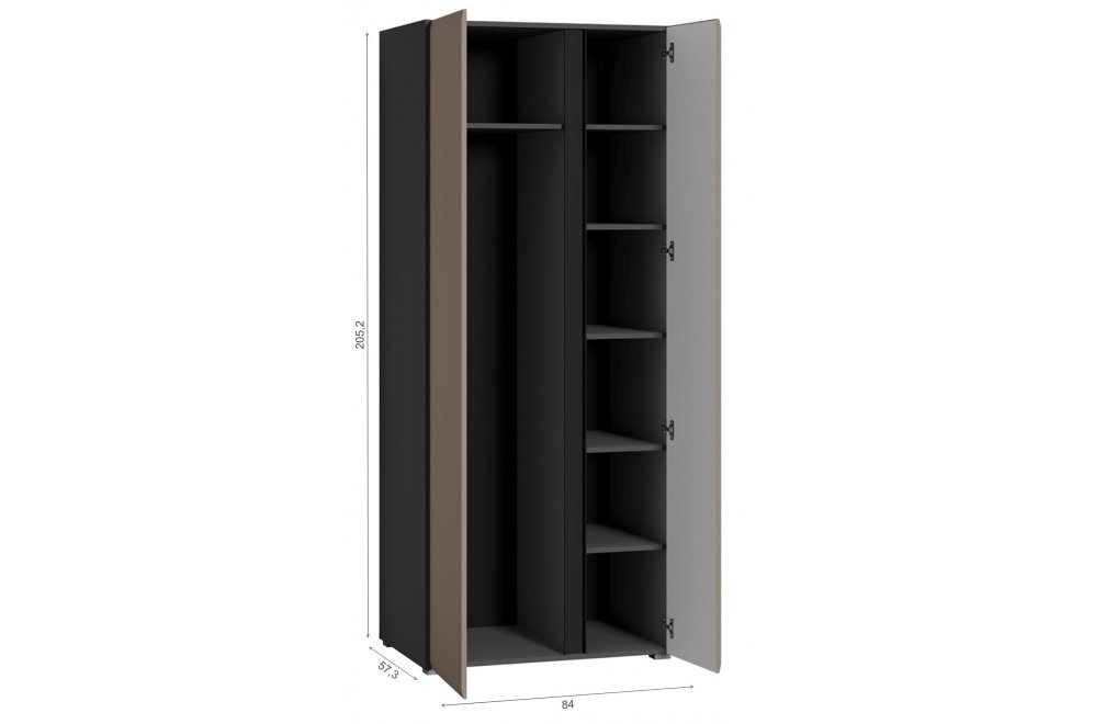 Шкаф  Сейдиль 16.367.02 антрацит / веллюто капучино