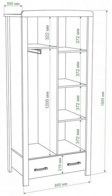 Шкаф Ш2Д ШК шамони / карамель
