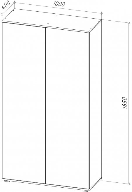 Шкаф Шторм 2-х дверный серый графит