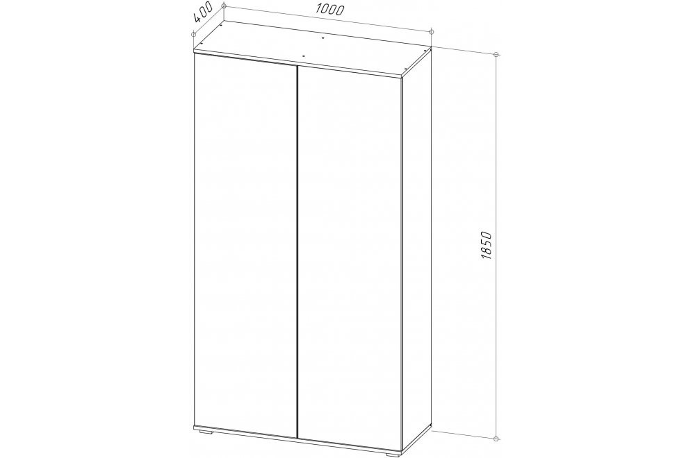 Шкаф Шторм 2-х дверный серый графит