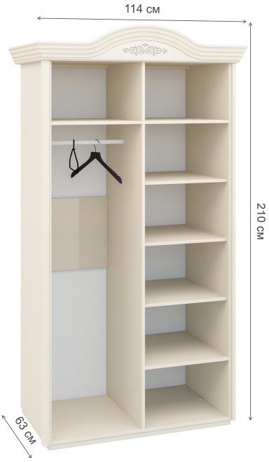 Шкаф София МН-025-18 крем / крем глянец