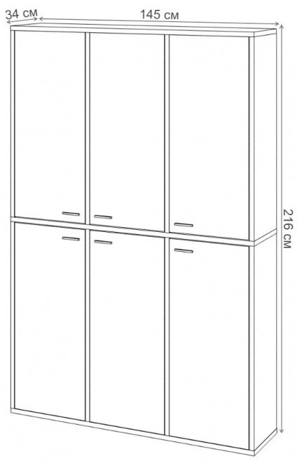 Шкаф Оревро ш3в2+6ФГ БЕ белый
