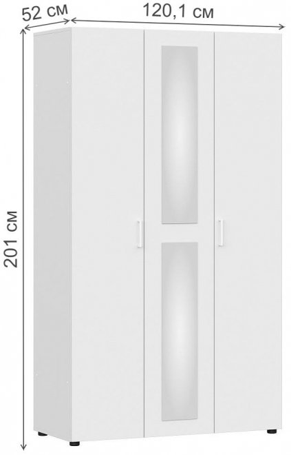 Шкаф Токио трехстворчатый белый
