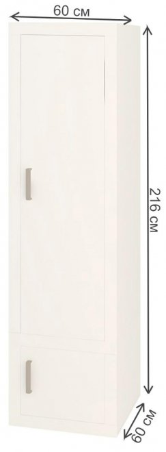 Шкаф Торевро 60/60 Д БЕБЕ белый / белый