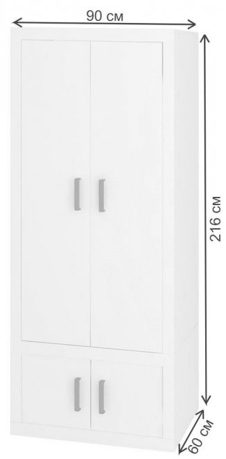 Шкаф Торевро 90/60 Д НБЕ нельсон / белый