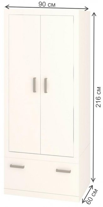Шкаф Торевро 90/60 Я БЕБЕ белый / белый