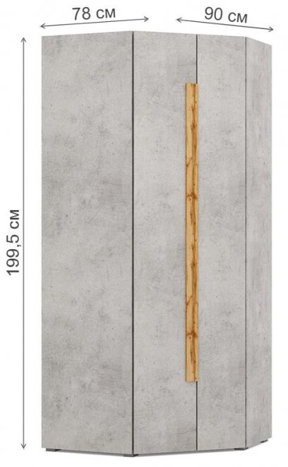 Шкаф угловой Римини 2025 дуб ватан / бетон чикаго