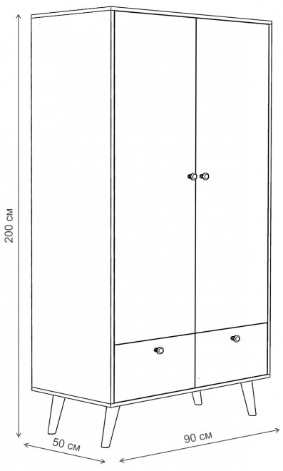 Шкаф Воаб двухстворчатый орех / принт 17