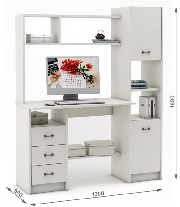 Компьютерный стол Август-4 белый