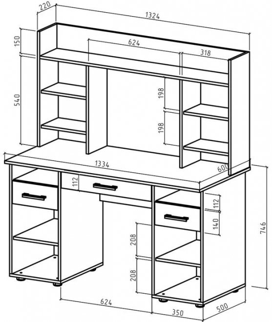 Компьютерный стол Остин 13Я белый