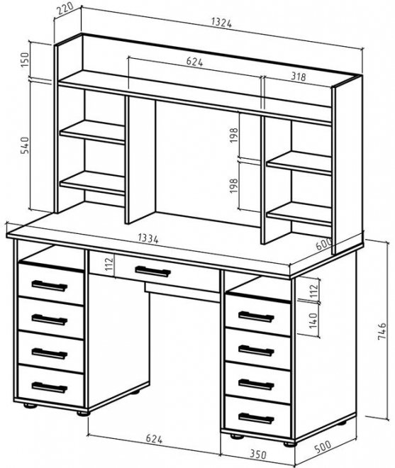 Компьютерный стол Дастин 14Я дуб сонома