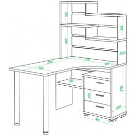 Компьютерный стол Домино СР-132-150 Ш-Ч-правый