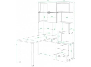 Компьютерный стол Даланта СР-500М/140 ШБЕШ-Ч-правый