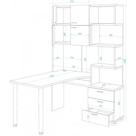 Компьютерный стол Домино СР-500М/190 Ш-Ч-правый