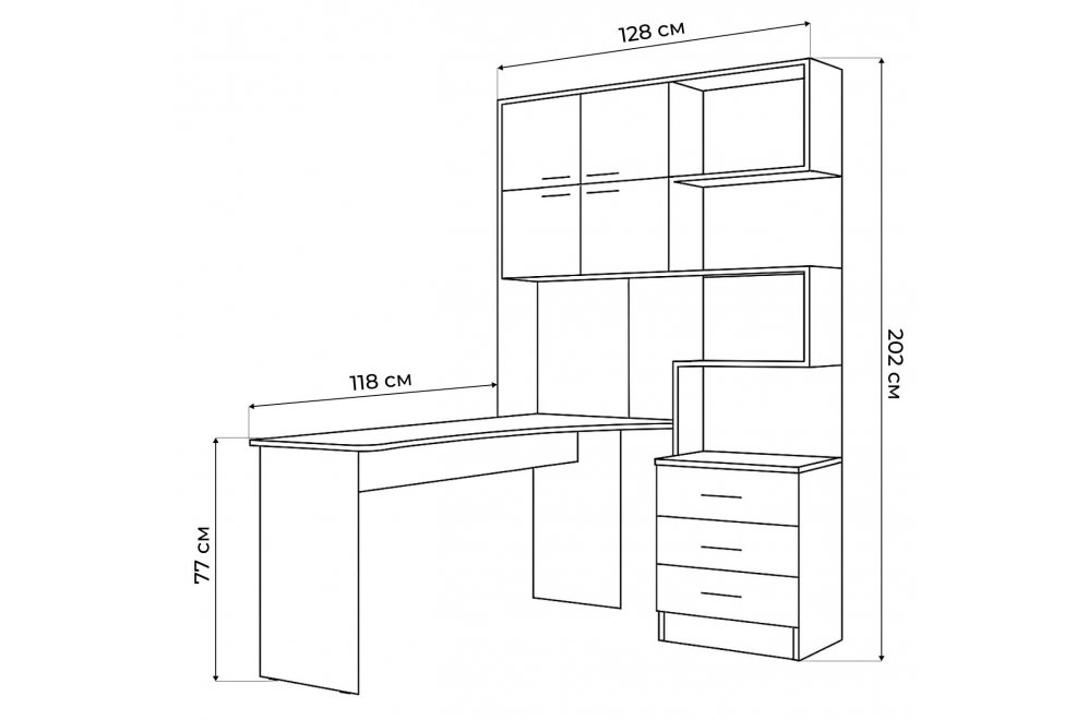 Компьютерный стол Эльброни левый белый