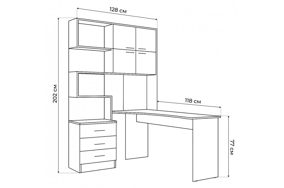 Компьютерный стол Эльброни правый белый
