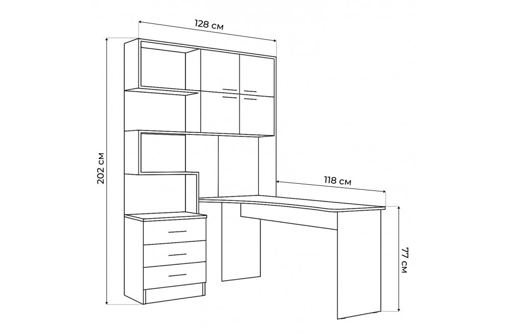 Компьютерный стол Эльброни правый кашемир